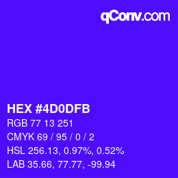 カラーコード: HEX #4D0DFB | qconv.com