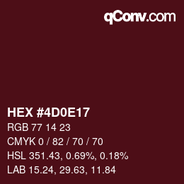 Color code: HEX #4D0E17 | qconv.com
