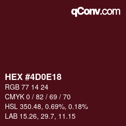 Color code: HEX #4D0E18 | qconv.com