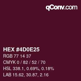 Color code: HEX #4D0E25 | qconv.com