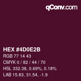 Color code: HEX #4D0E2B | qconv.com