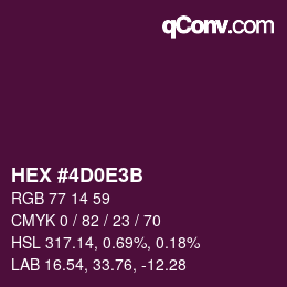 Color code: HEX #4D0E3B | qconv.com