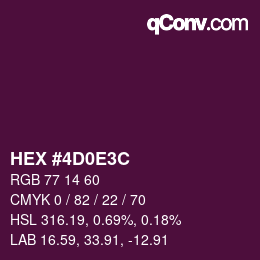 Color code: HEX #4D0E3C | qconv.com