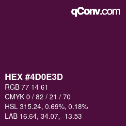 Color code: HEX #4D0E3D | qconv.com