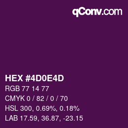 颜色代码: HEX #4D0E4D | qconv.com