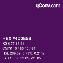 カラーコード: HEX #4D0E5B | qconv.com