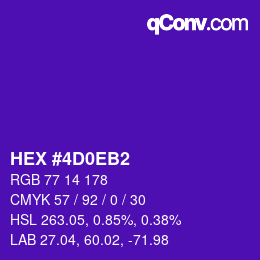 カラーコード: HEX #4D0EB2 | qconv.com