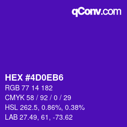 カラーコード: HEX #4D0EB6 | qconv.com