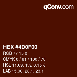 Color code: HEX #4D0F00 | qconv.com