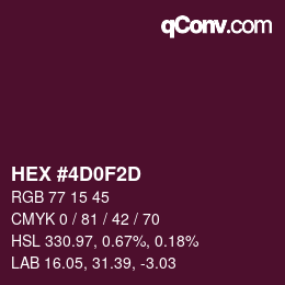 カラーコード: HEX #4D0F2D | qconv.com