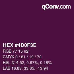 Color code: HEX #4D0F3E | qconv.com