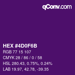 カラーコード: HEX #4D0F6B | qconv.com