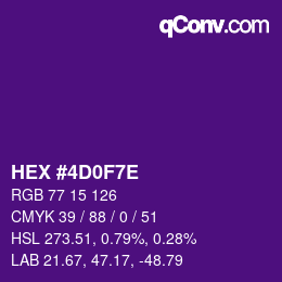 Color code: HEX #4D0F7E | qconv.com