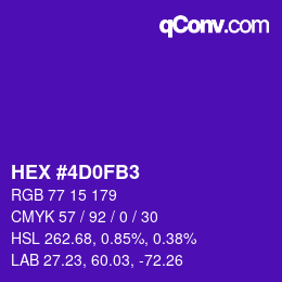 颜色代码: HEX #4D0FB3 | qconv.com