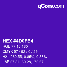颜色代码: HEX #4D0FB4 | qconv.com