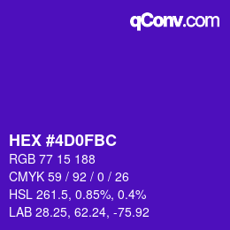 カラーコード: HEX #4D0FBC | qconv.com