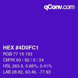 カラーコード: HEX #4D0FC1 | qconv.com