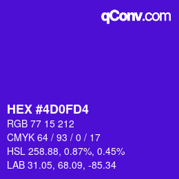 Color code: HEX #4D0FD4 | qconv.com