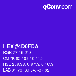 カラーコード: HEX #4D0FDA | qconv.com