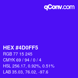 Color code: HEX #4D0FF5 | qconv.com