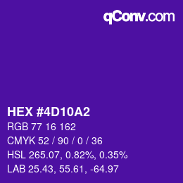 カラーコード: HEX #4D10A2 | qconv.com