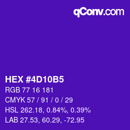 カラーコード: HEX #4D10B5 | qconv.com