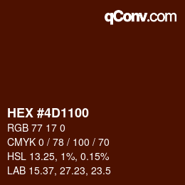 Farbcode: HEX #4D1100 | qconv.com