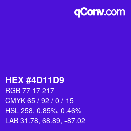 Color code: HEX #4D11D9 | qconv.com