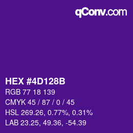 Color code: HEX #4D128B | qconv.com