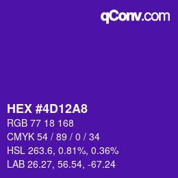 カラーコード: HEX #4D12A8 | qconv.com