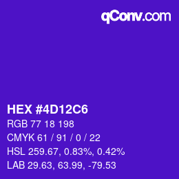 Color code: HEX #4D12C6 | qconv.com
