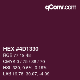 カラーコード: HEX #4D1330 | qconv.com