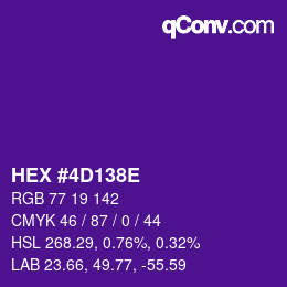 Color code: HEX #4D138E | qconv.com