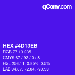 Color code: HEX #4D13EB | qconv.com