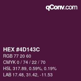 カラーコード: HEX #4D143C | qconv.com