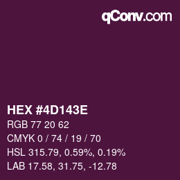 Color code: HEX #4D143E | qconv.com