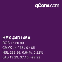 Color code: HEX #4D145A | qconv.com