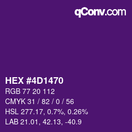 Color code: HEX #4D1470 | qconv.com