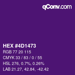 Color code: HEX #4D1473 | qconv.com