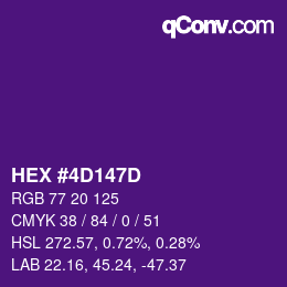 Color code: HEX #4D147D | qconv.com