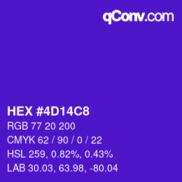 颜色代码: HEX #4D14C8 | qconv.com