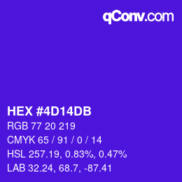 カラーコード: HEX #4D14DB | qconv.com