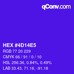 カラーコード: HEX #4D14E5 | qconv.com