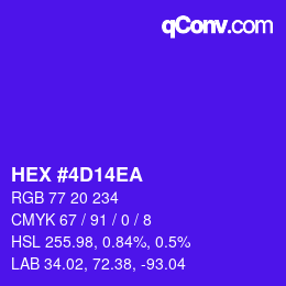 Color code: HEX #4D14EA | qconv.com