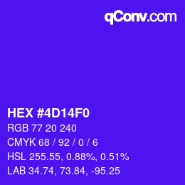 颜色代码: HEX #4D14F0 | qconv.com