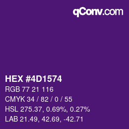 Color code: HEX #4D1574 | qconv.com
