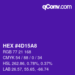 颜色代码: HEX #4D15A8 | qconv.com