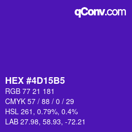 Color code: HEX #4D15B5 | qconv.com