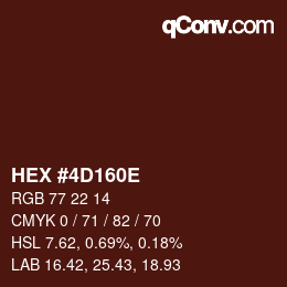 Color code: HEX #4D160E | qconv.com