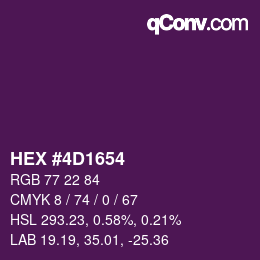 Farbcode: HEX #4D1654 | qconv.com
